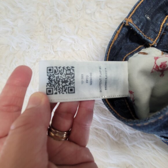 True Religion Mens Bootcut Denim Jeans Sz 34 Blue - Picture 16 of 16